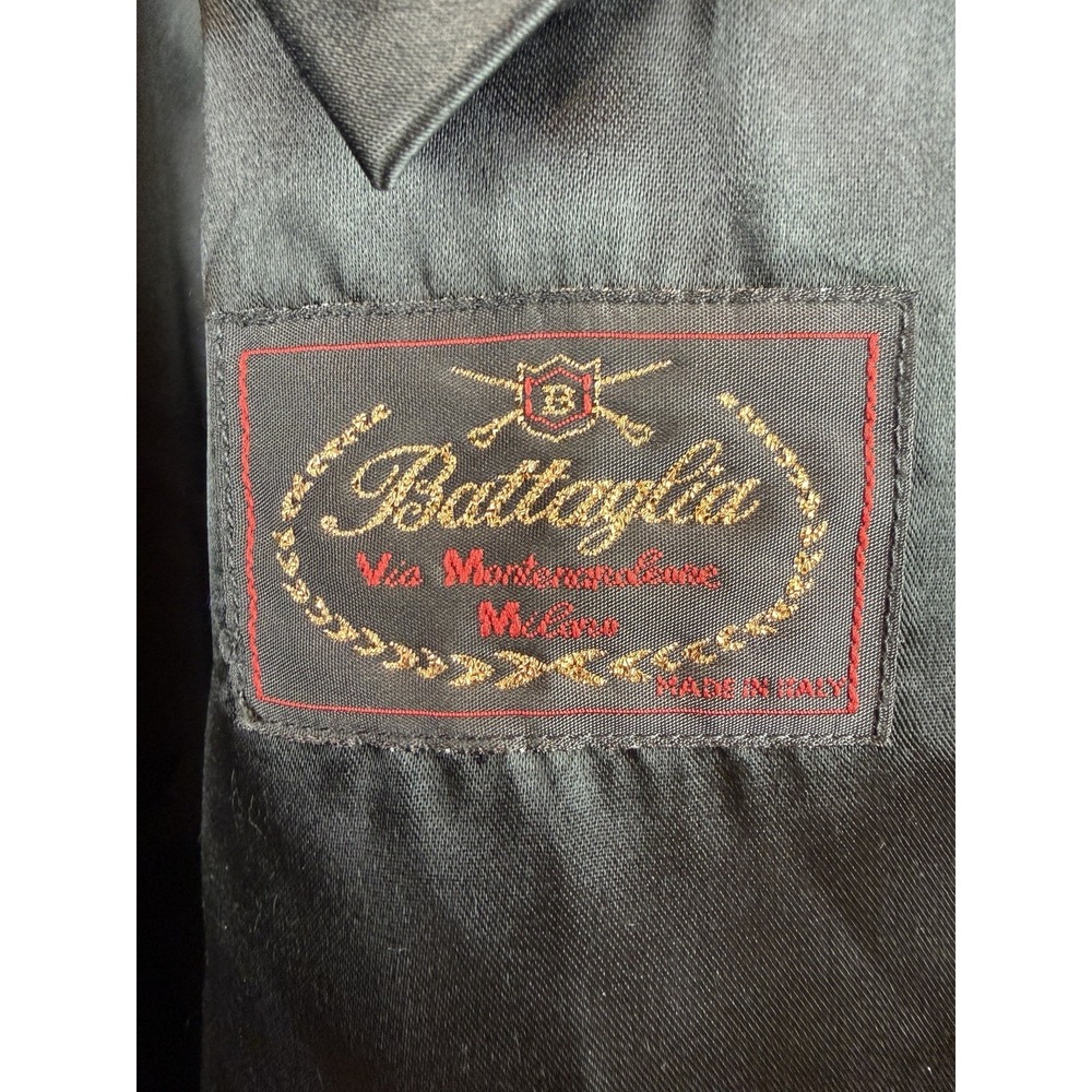 Battaglia Lanificio Wool & Cashmere Men's Long Coat Black Made in Italy Size 44S - Picture 4 of 12